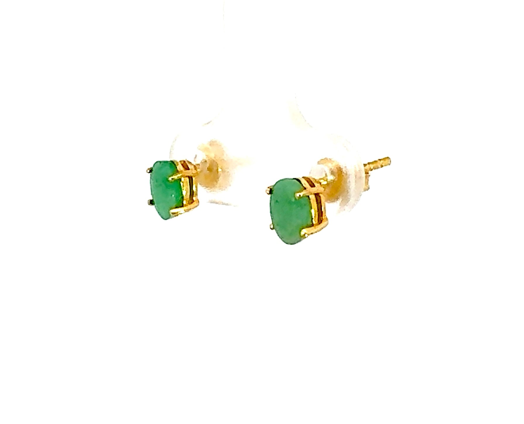 Oval Cut Emerald Earrings in 18K Vermeil