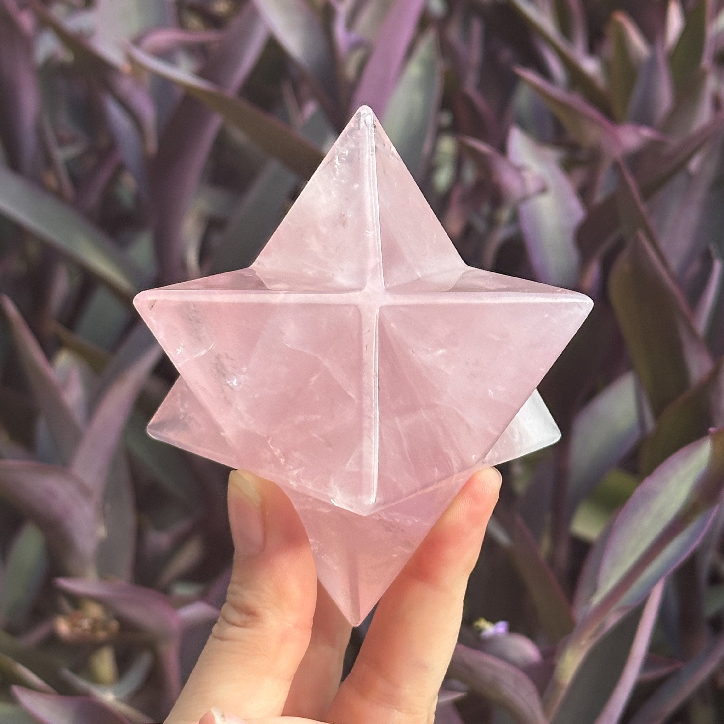 Rose Quartz Large Merkaba Approx buy 2 Inch Self Love Deep Healing Forgiveness Attracts Love Restores Trust Active