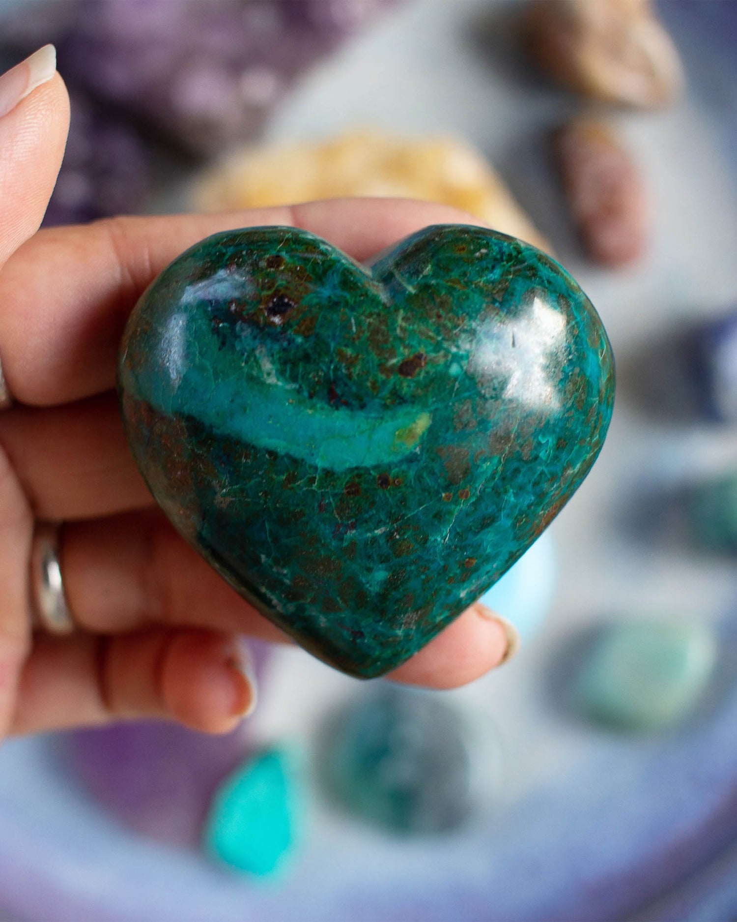 Green averturine heart shaped stone 