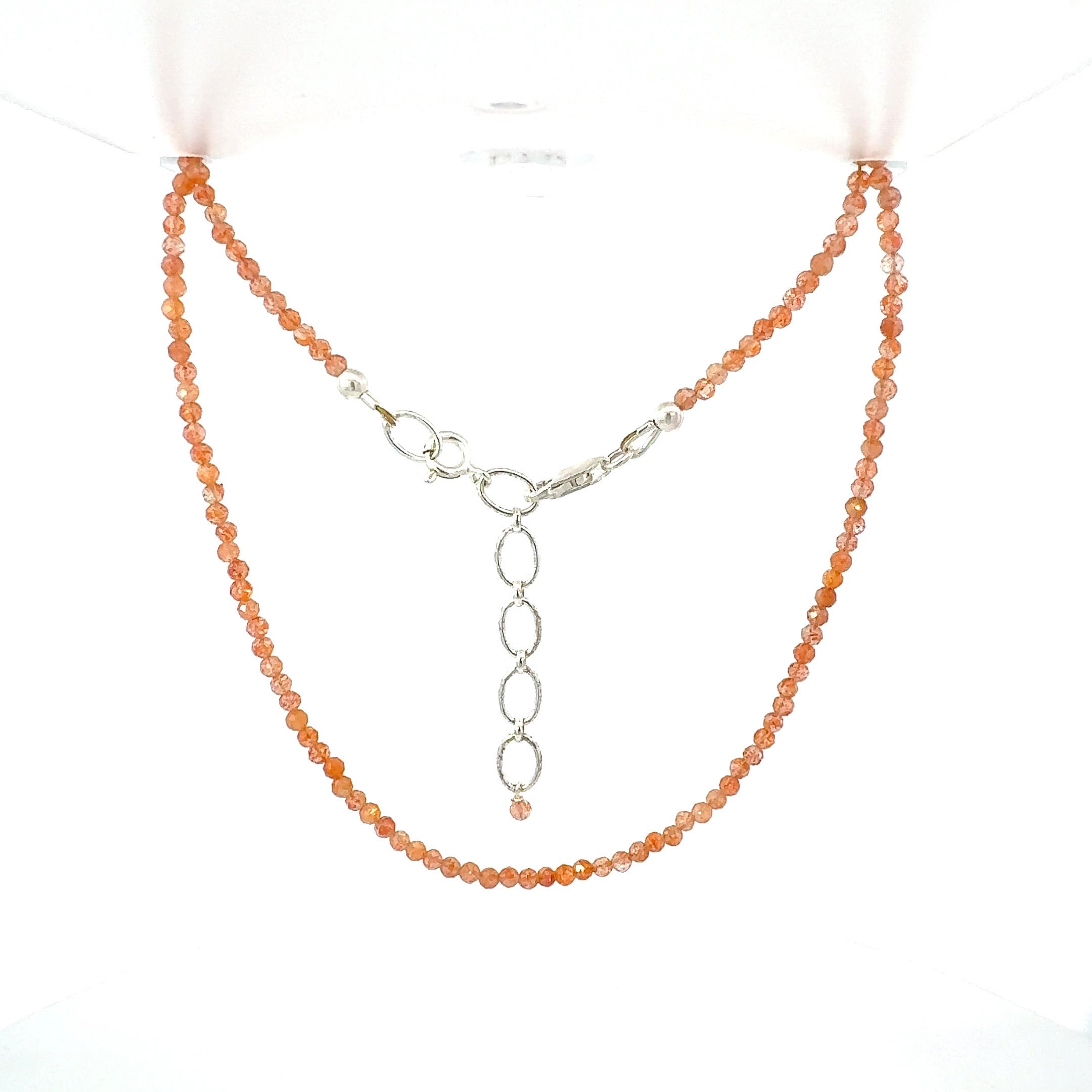 Faceted Sunstone Beaded Necklace