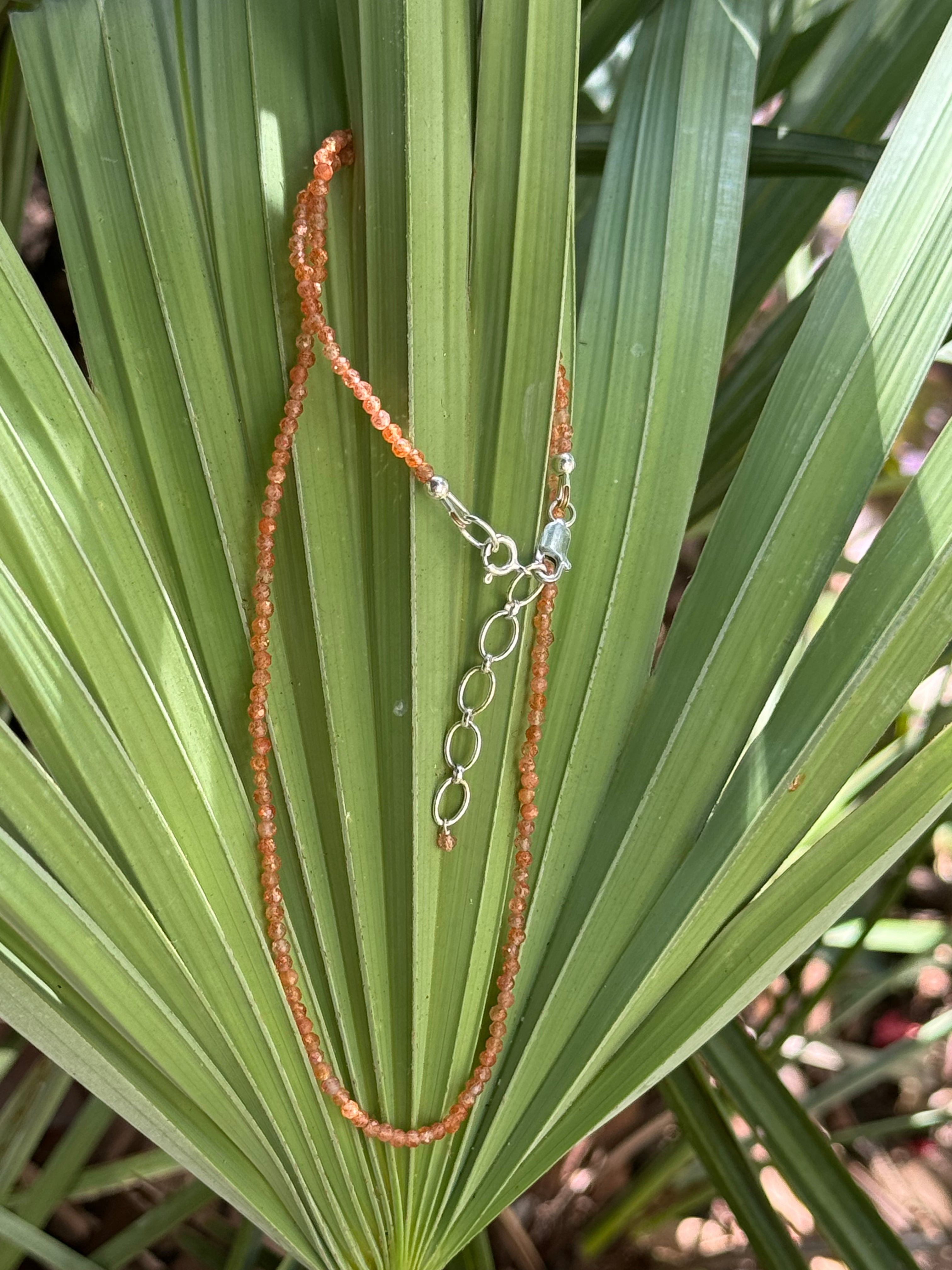 Faceted Sunstone Beaded Necklace