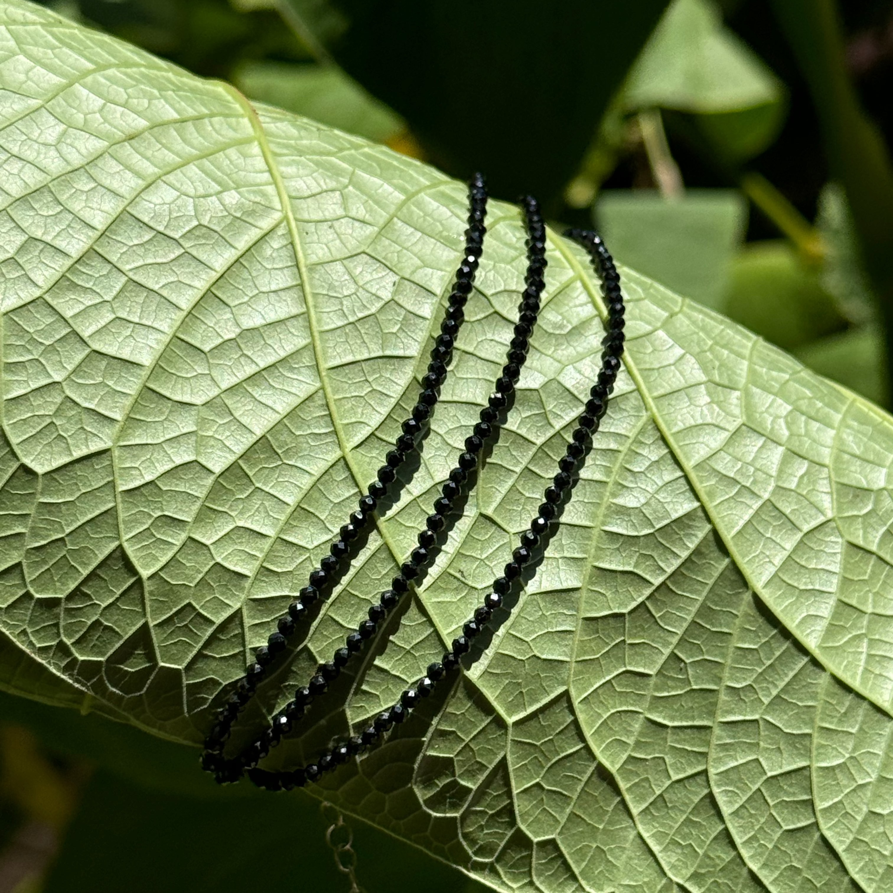 Vintage Black Spinel Bracelet in Sterling Silver