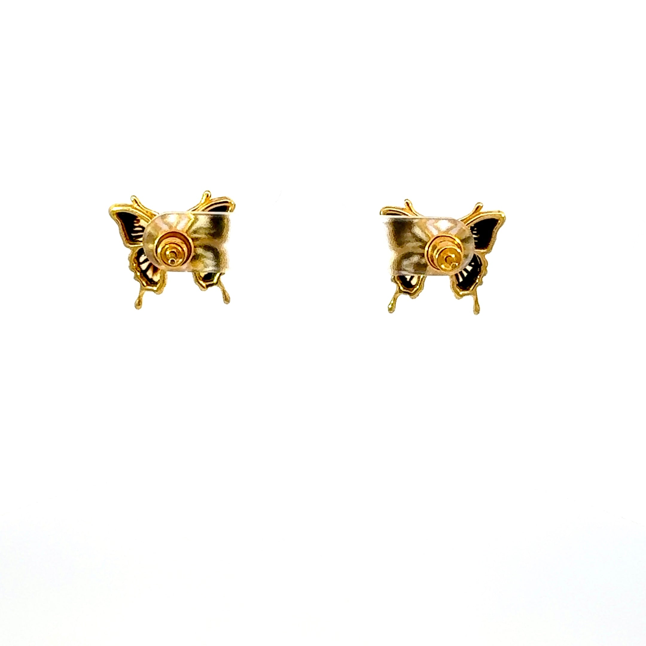 Amber Butterfly Stud Earrings in Vermeil