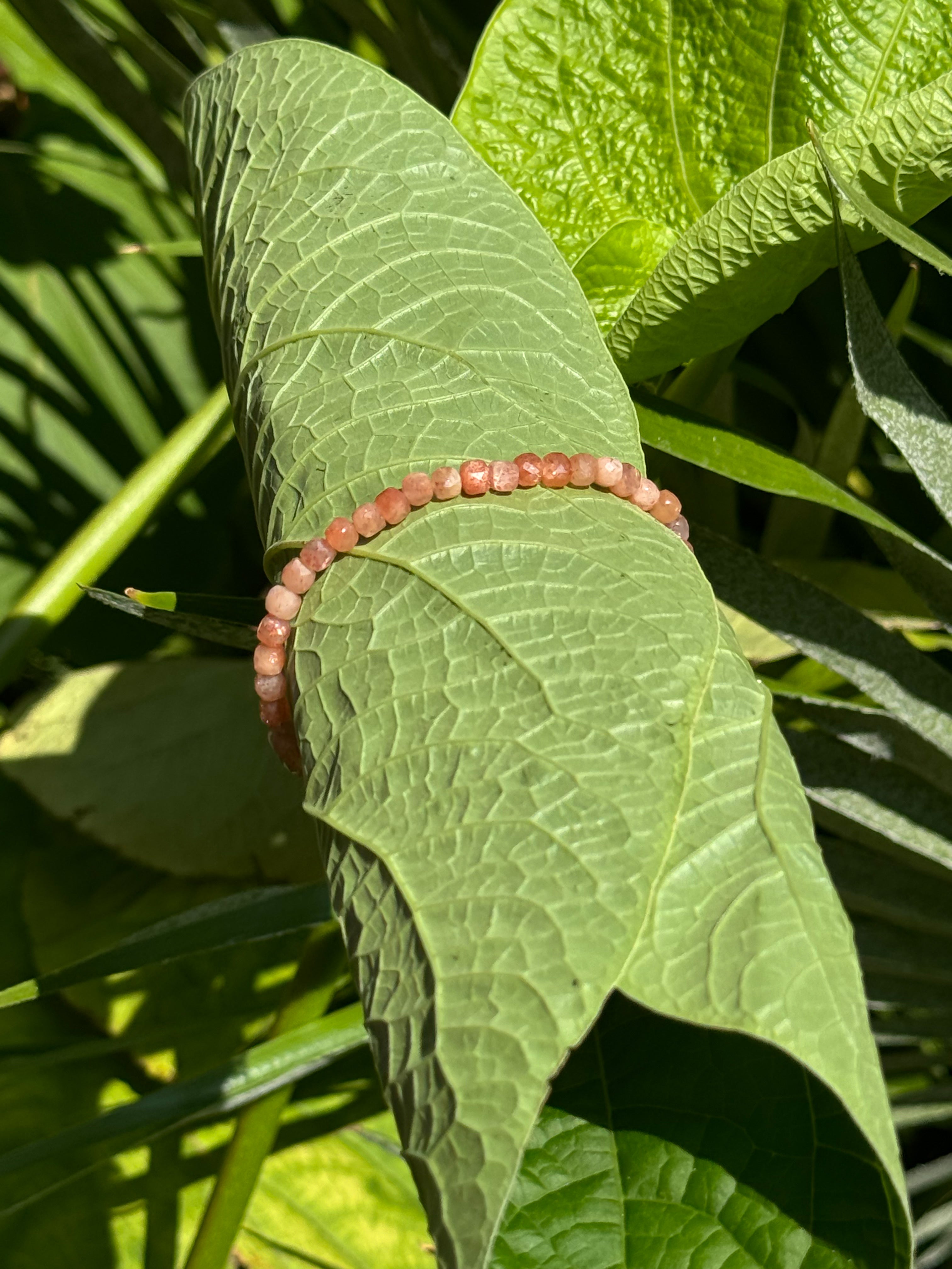 Faceted Sunstone Beaded Bracelet