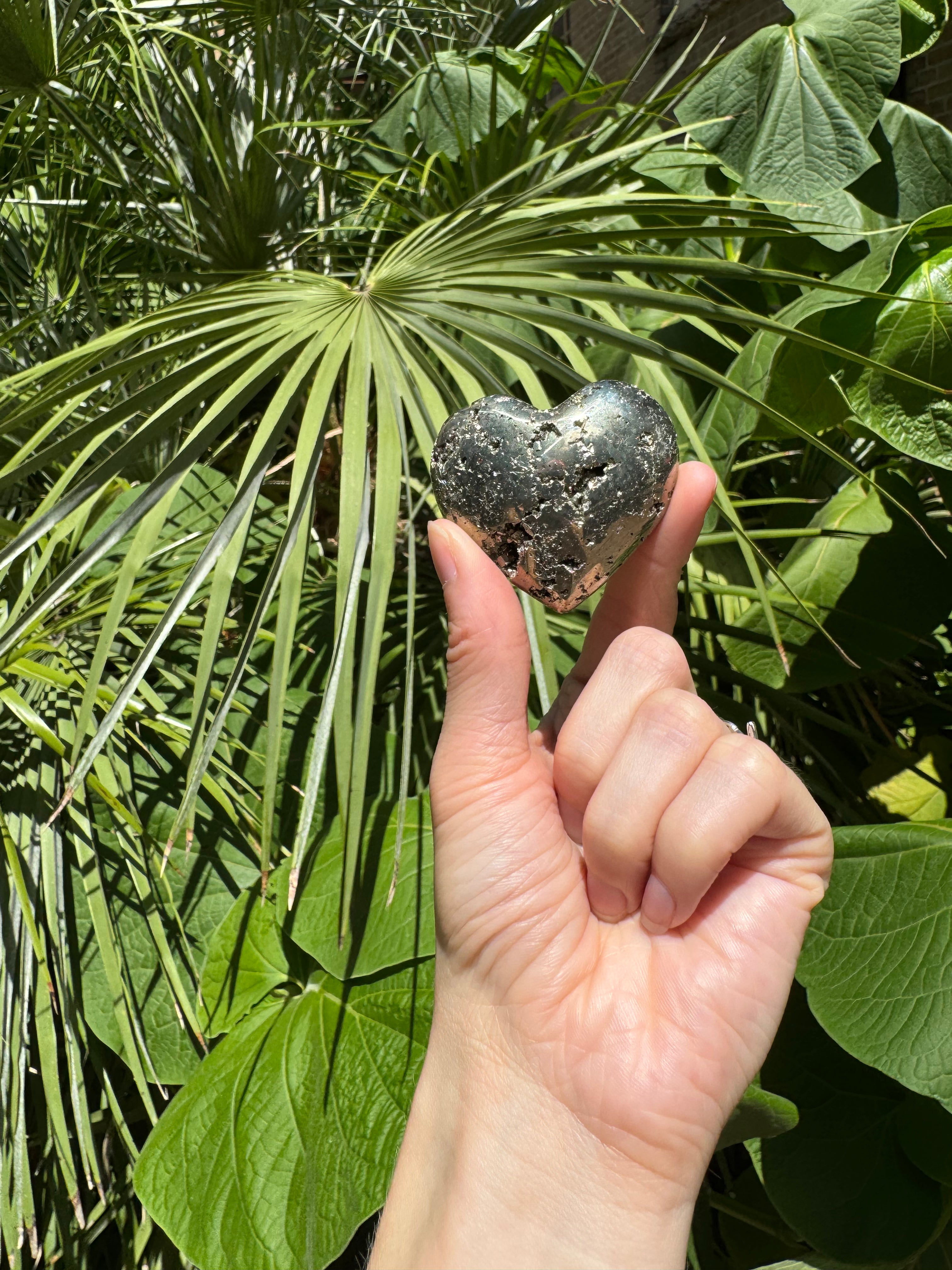 Pyrite Heart Carved Crystal