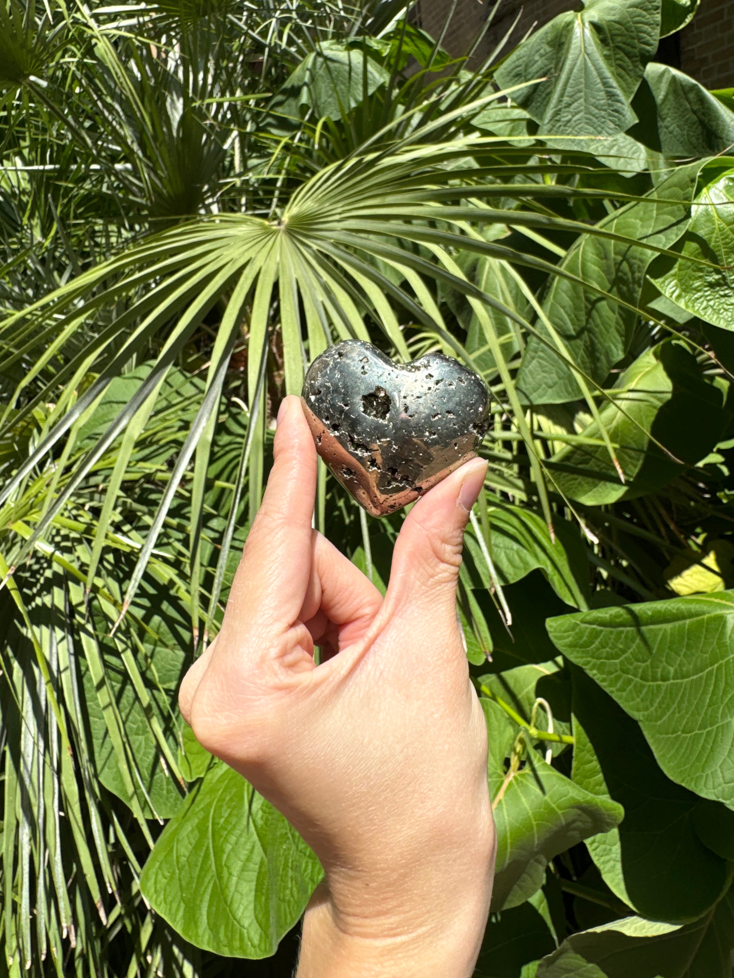 Pyrite Heart Carved Crystal