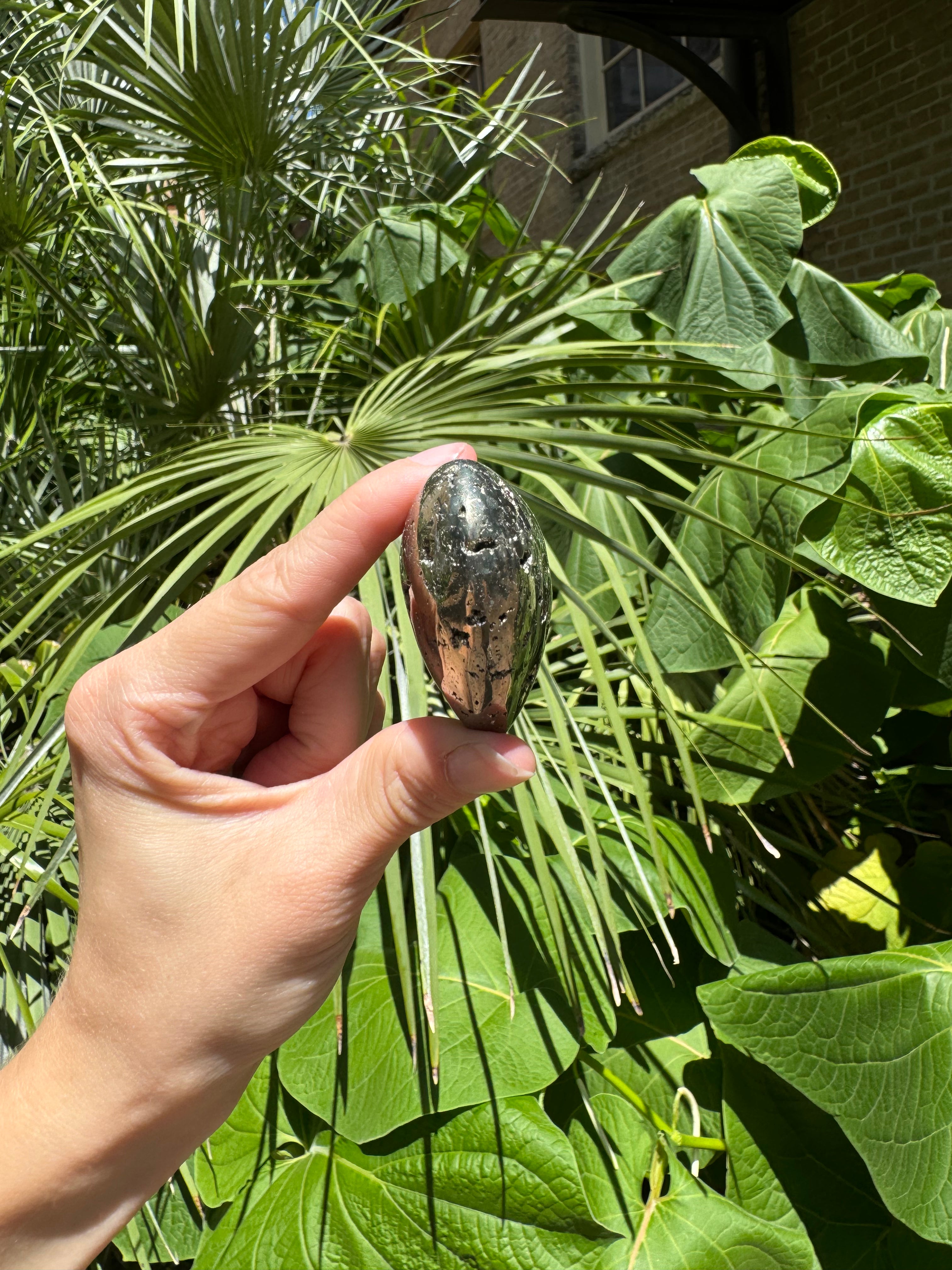 Pyrite Heart Carved Crystal