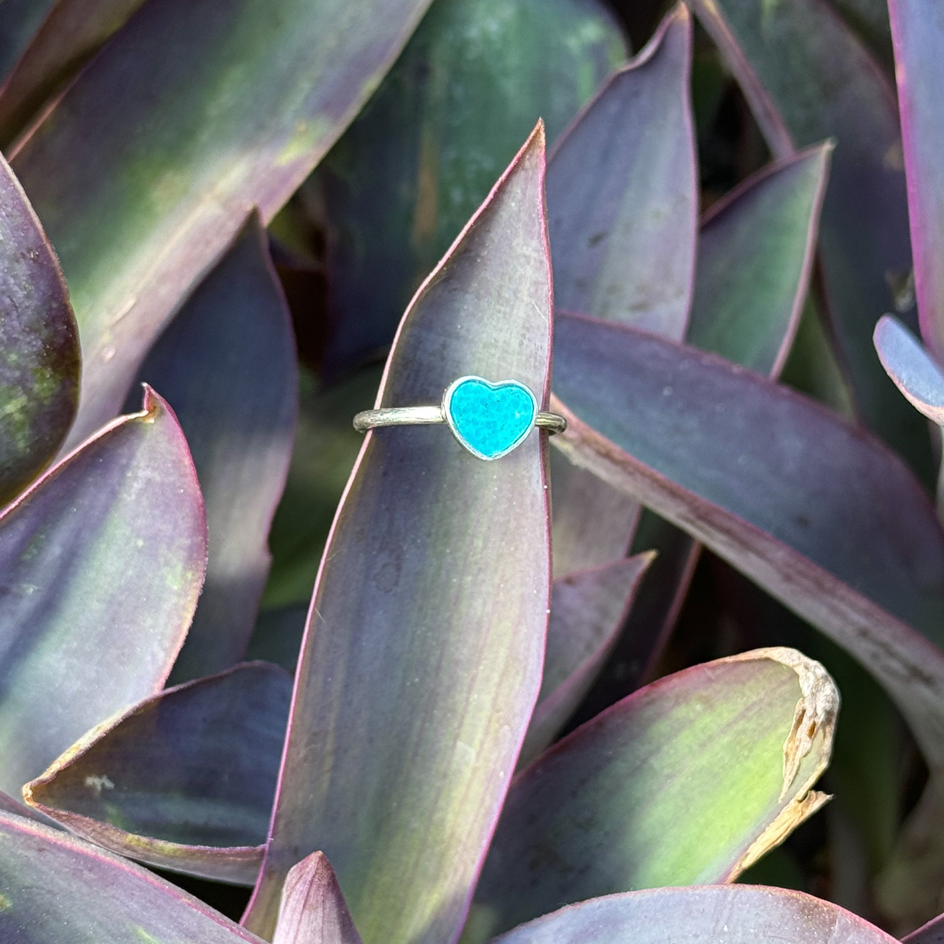 Heart Shaped Turquoise Ring in Sterling Silver