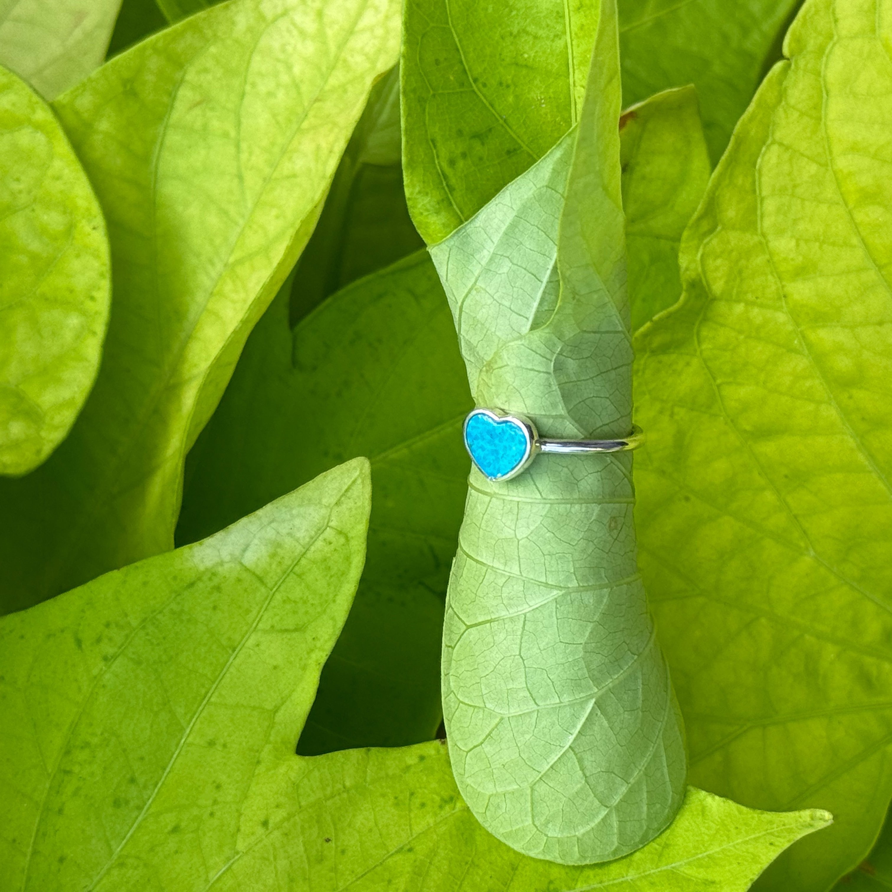 Heart Shaped Turquoise Ring in Sterling Silver