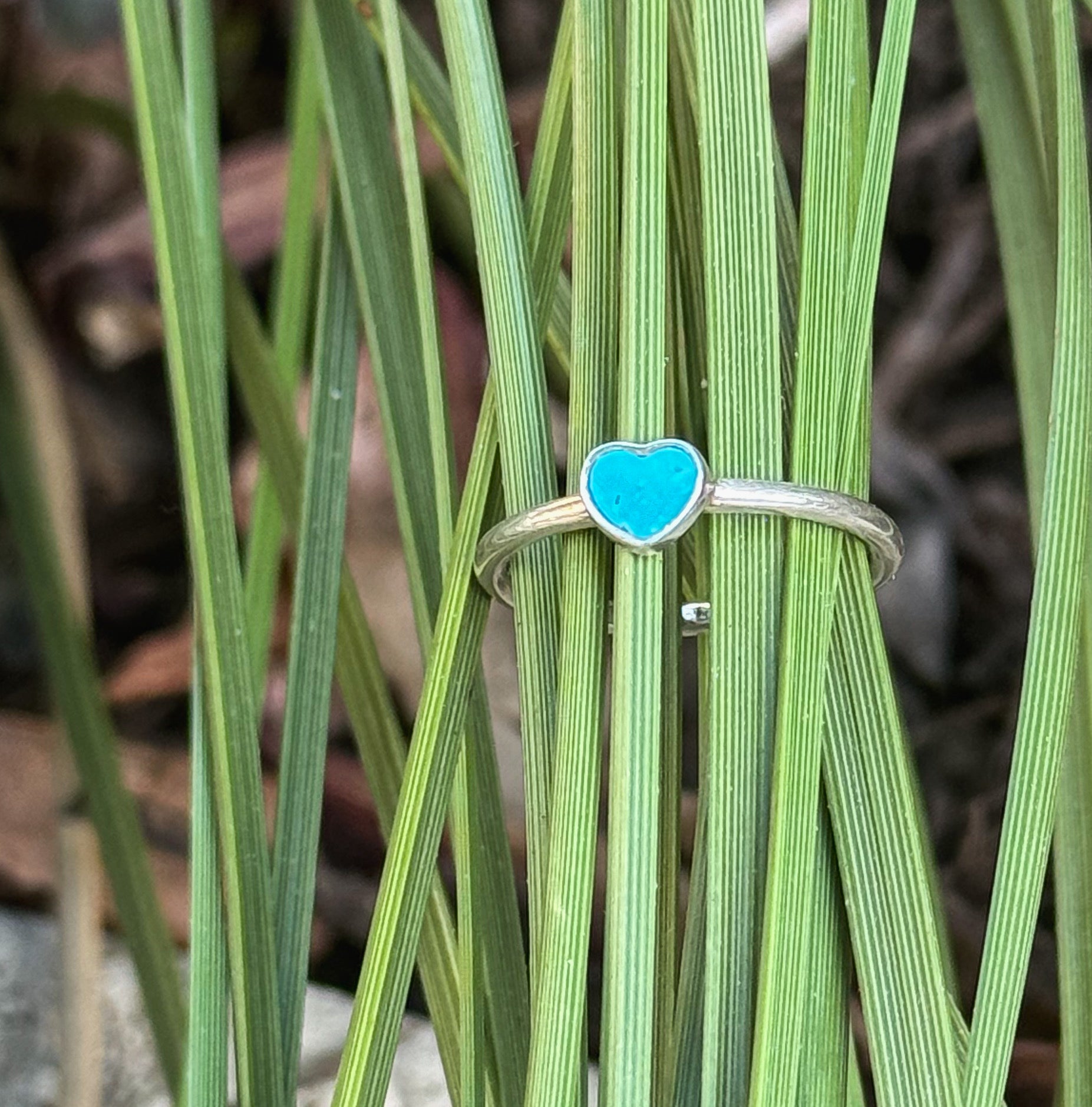 Heart Shaped Turquoise Ring in Sterling Silver