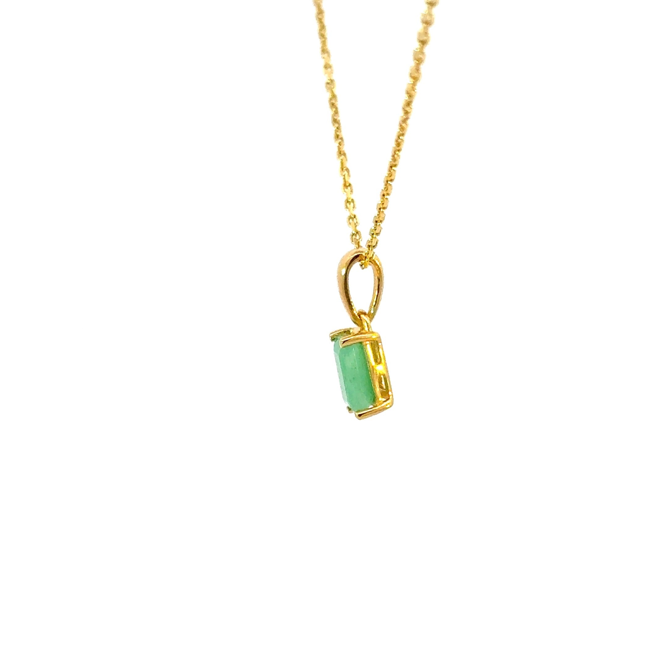 Emerald cut Emerald Pendant Necklace set in Vermeil