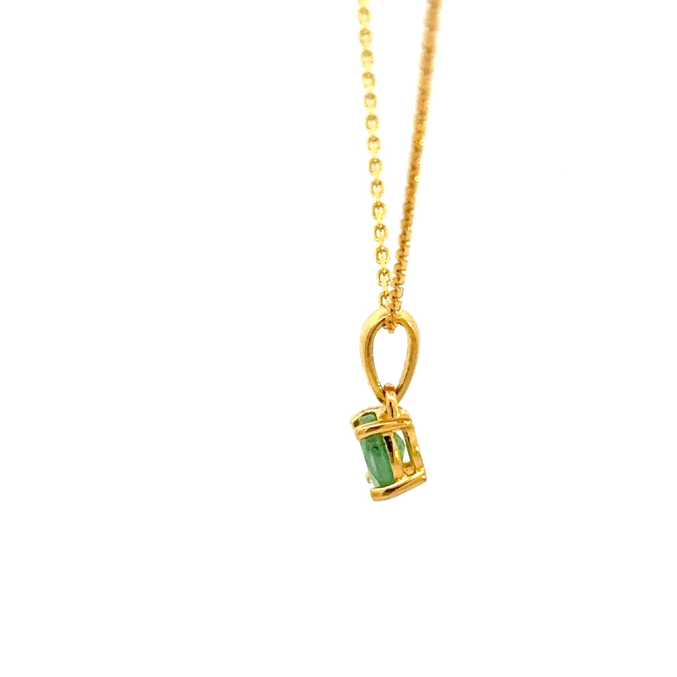 Round cut Emerald Pendant Necklace