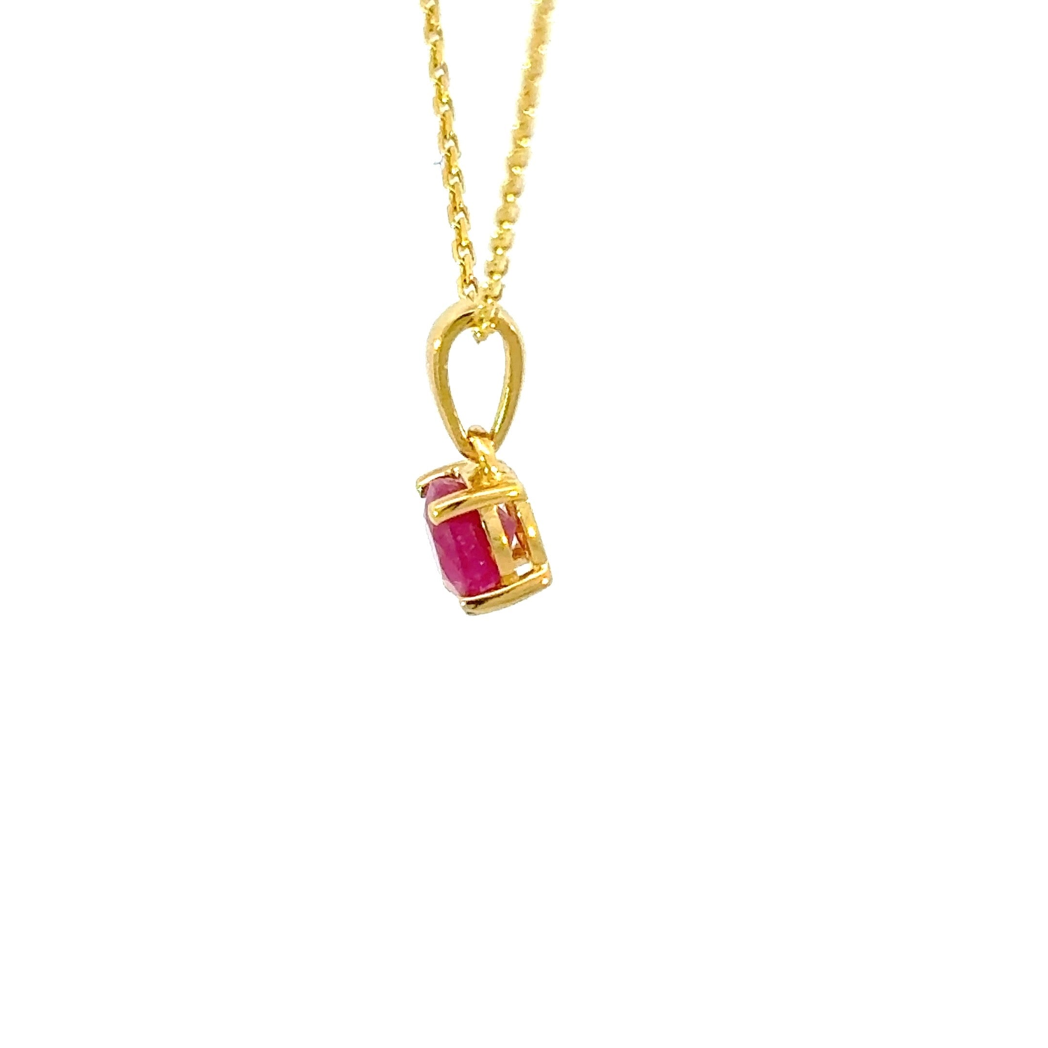 Round cut Ruby Pendant Necklace