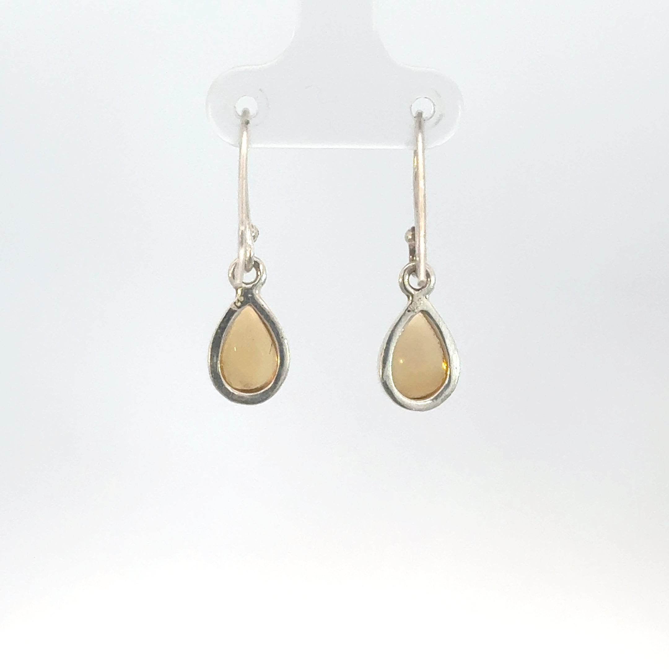 Pear Shaped Citrine Earrings in Sterling