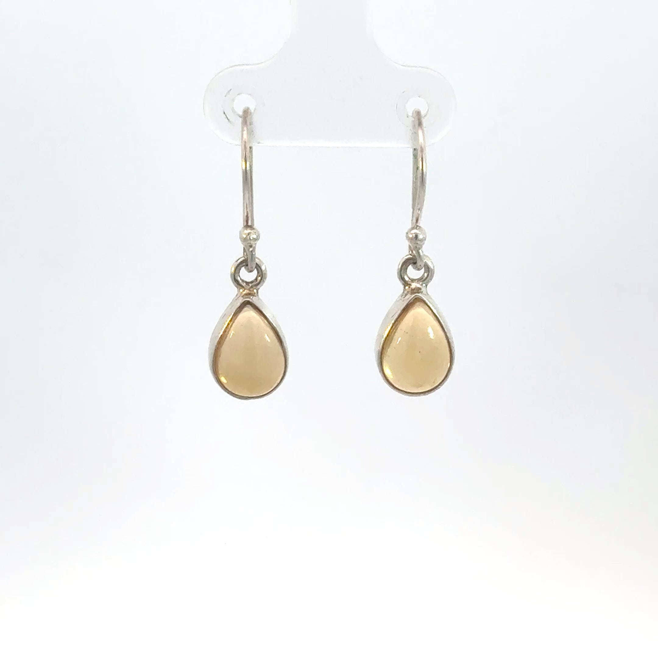 Pear Shaped Citrine Earrings in Sterling