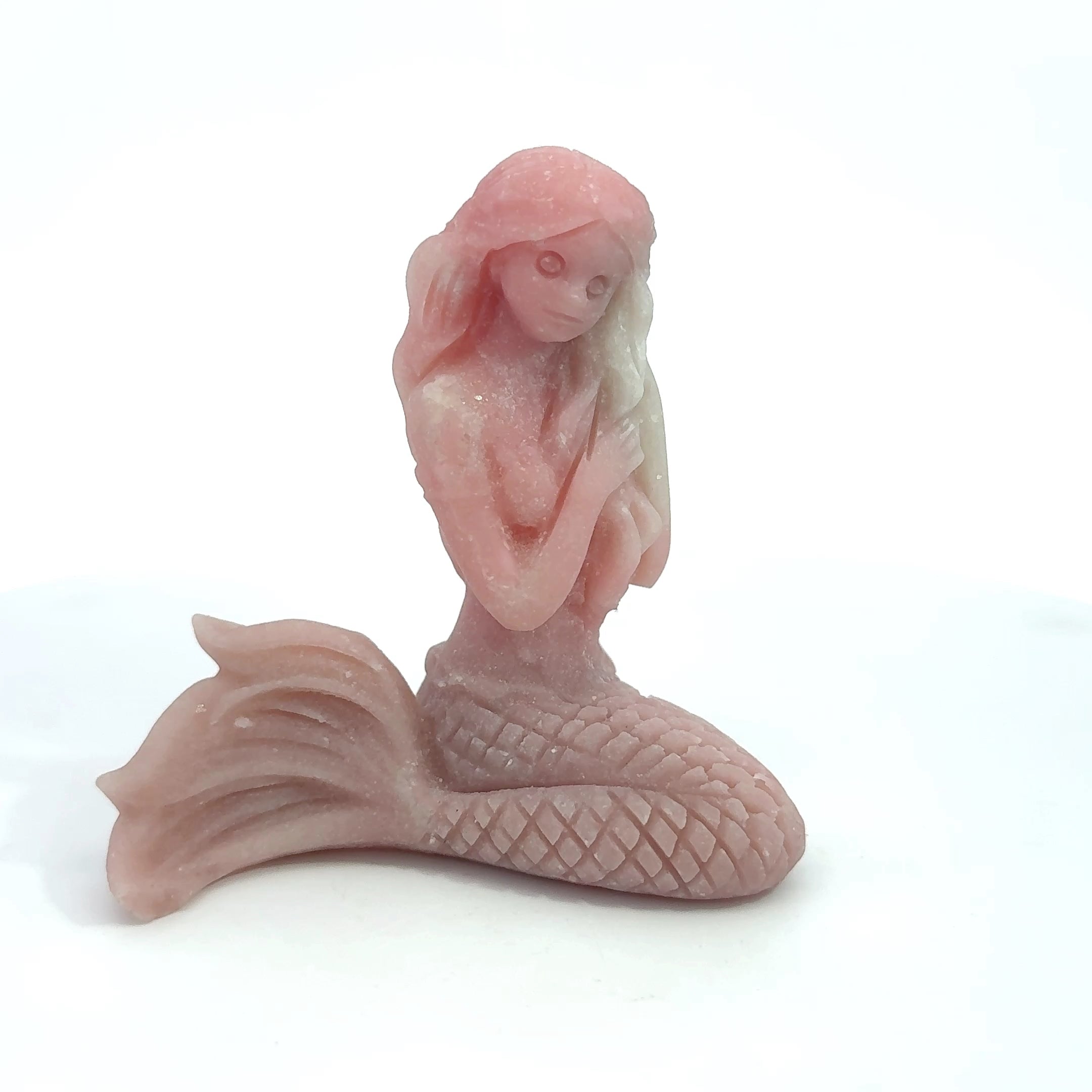 Pink Opal Mermaid Figurine