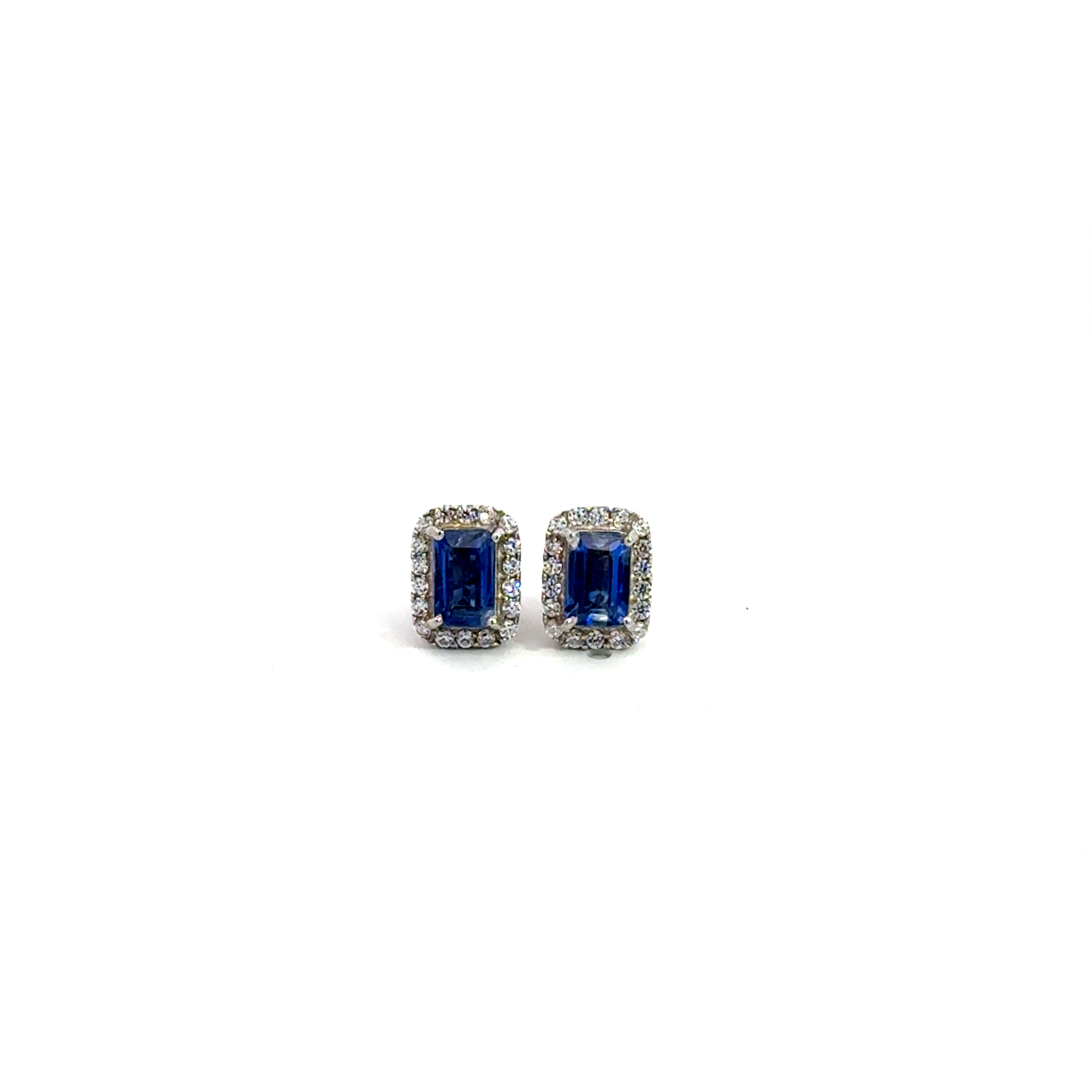 Blue Kyanite and White Topaz Sterling Silver Earrings