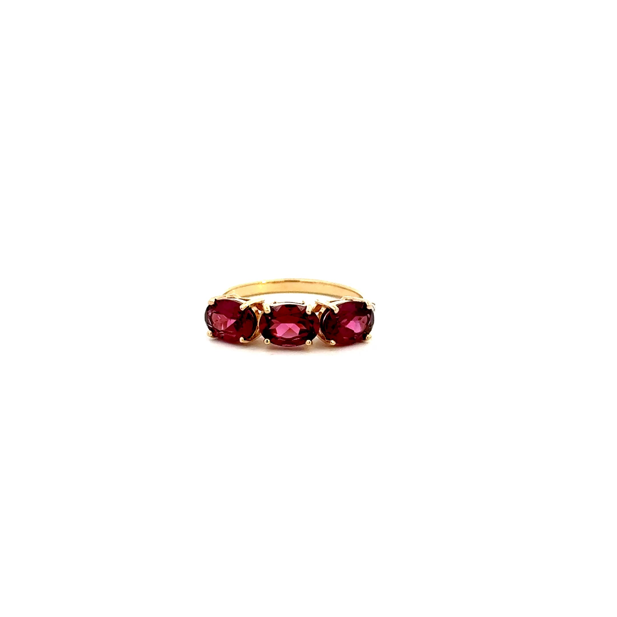 Vintage Three- Stone Pink Tourmaline and Diamond Ring in 14k Gold