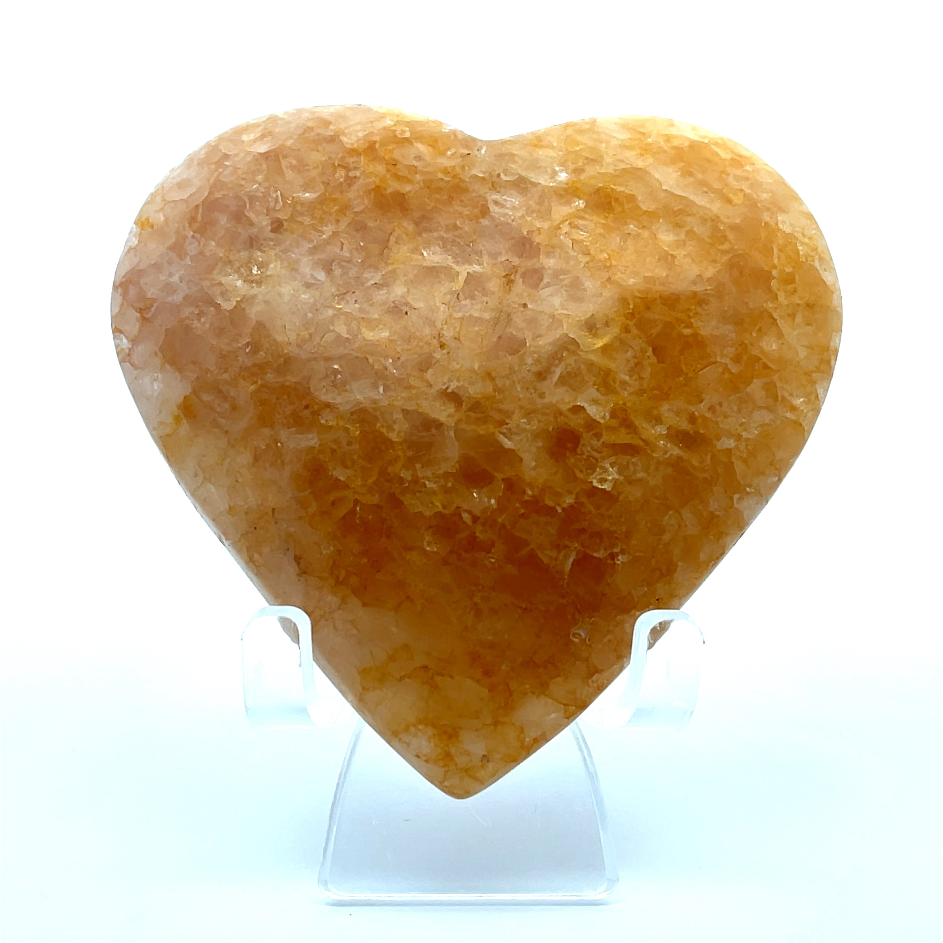 Golden Healer Heart Carved Crystal