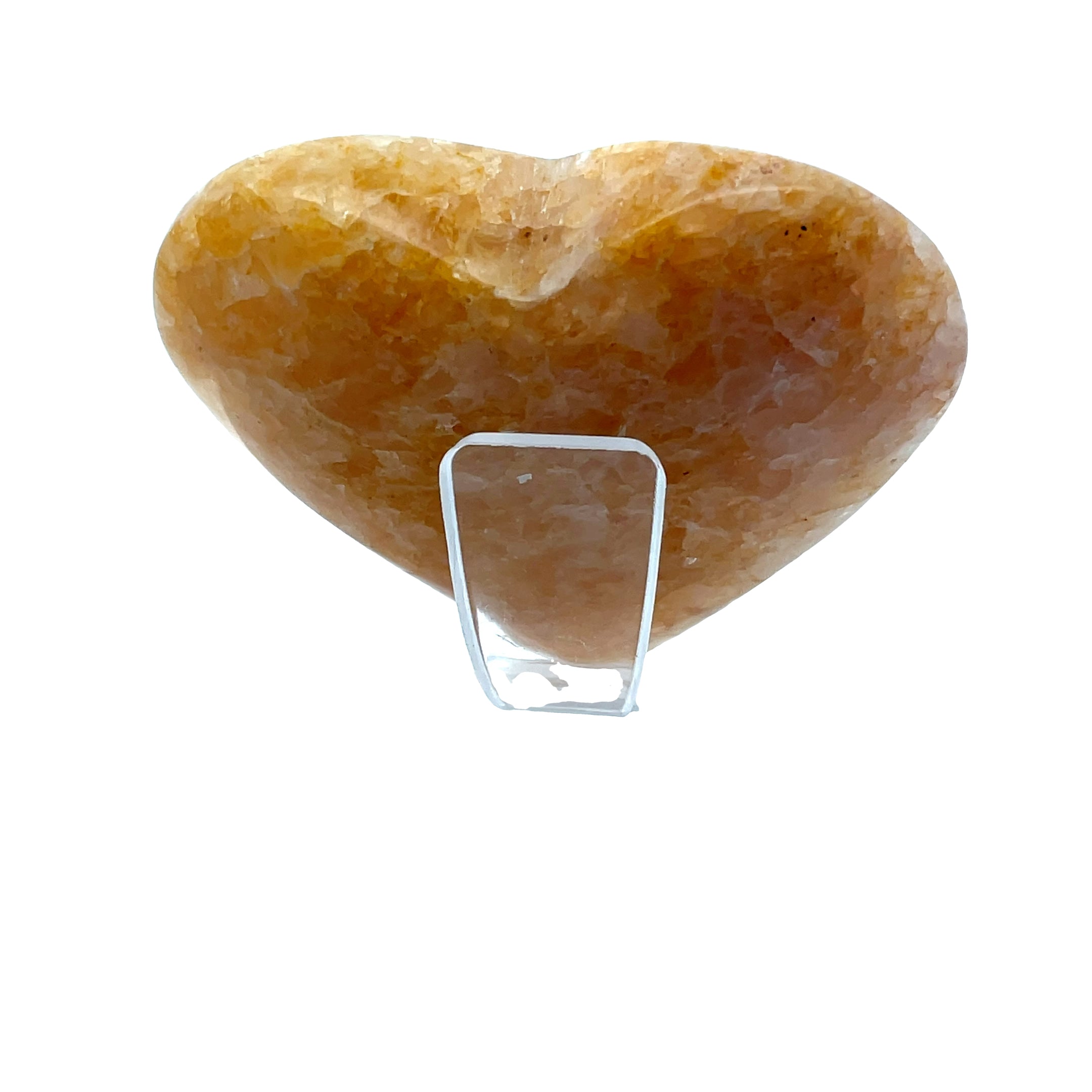 Golden Healer Heart Carved Crystal