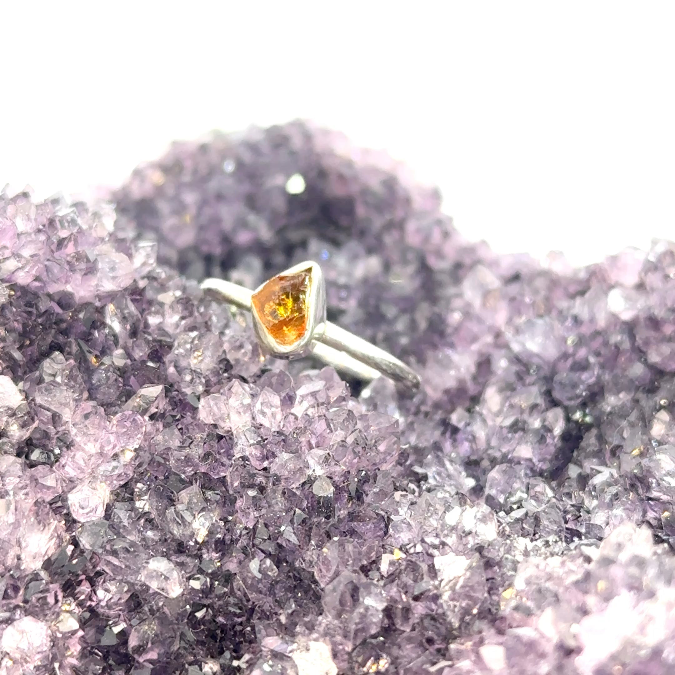 Freeform Citrine Ring in Sterling Silver