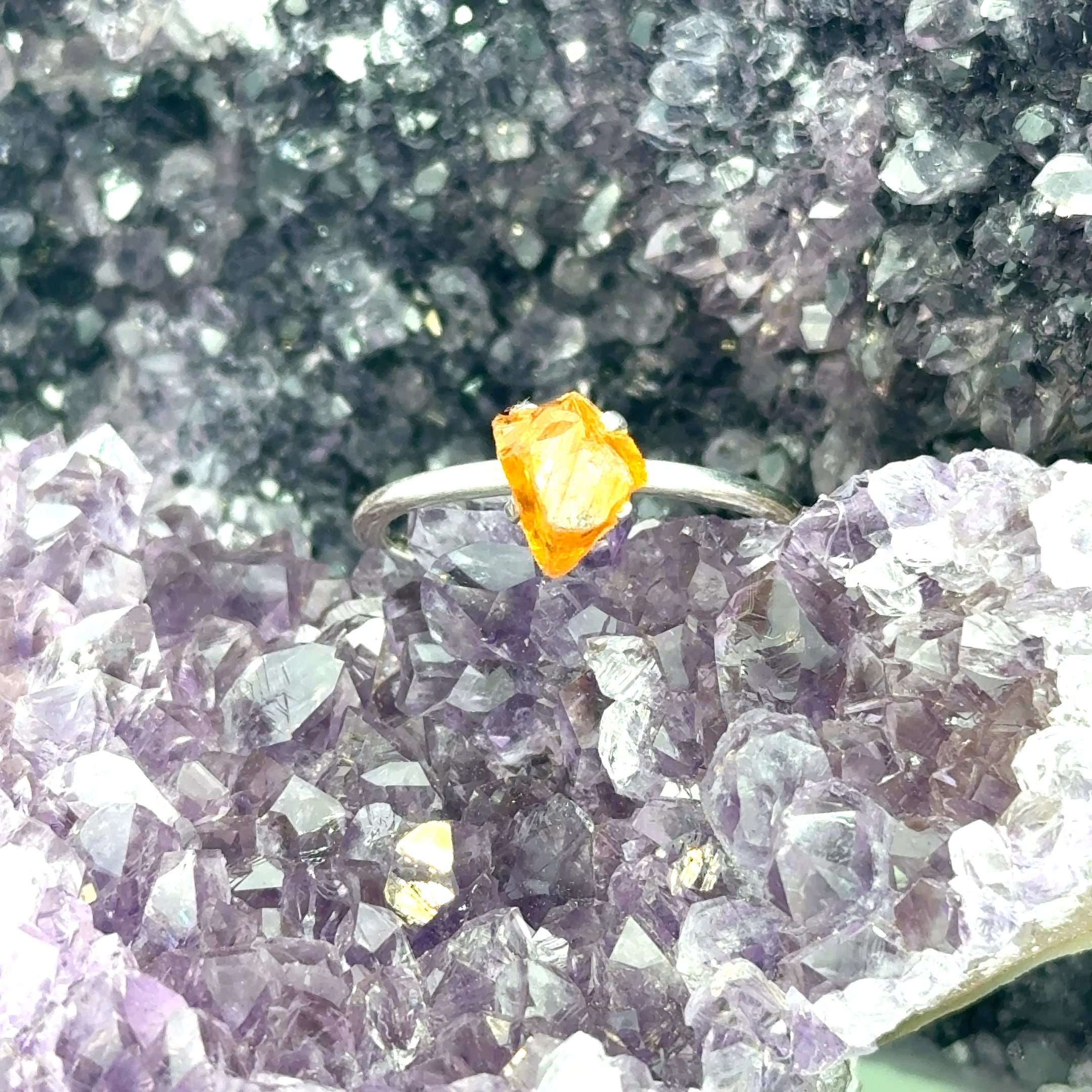 Freeform Citrine Ring in Sterling Silver