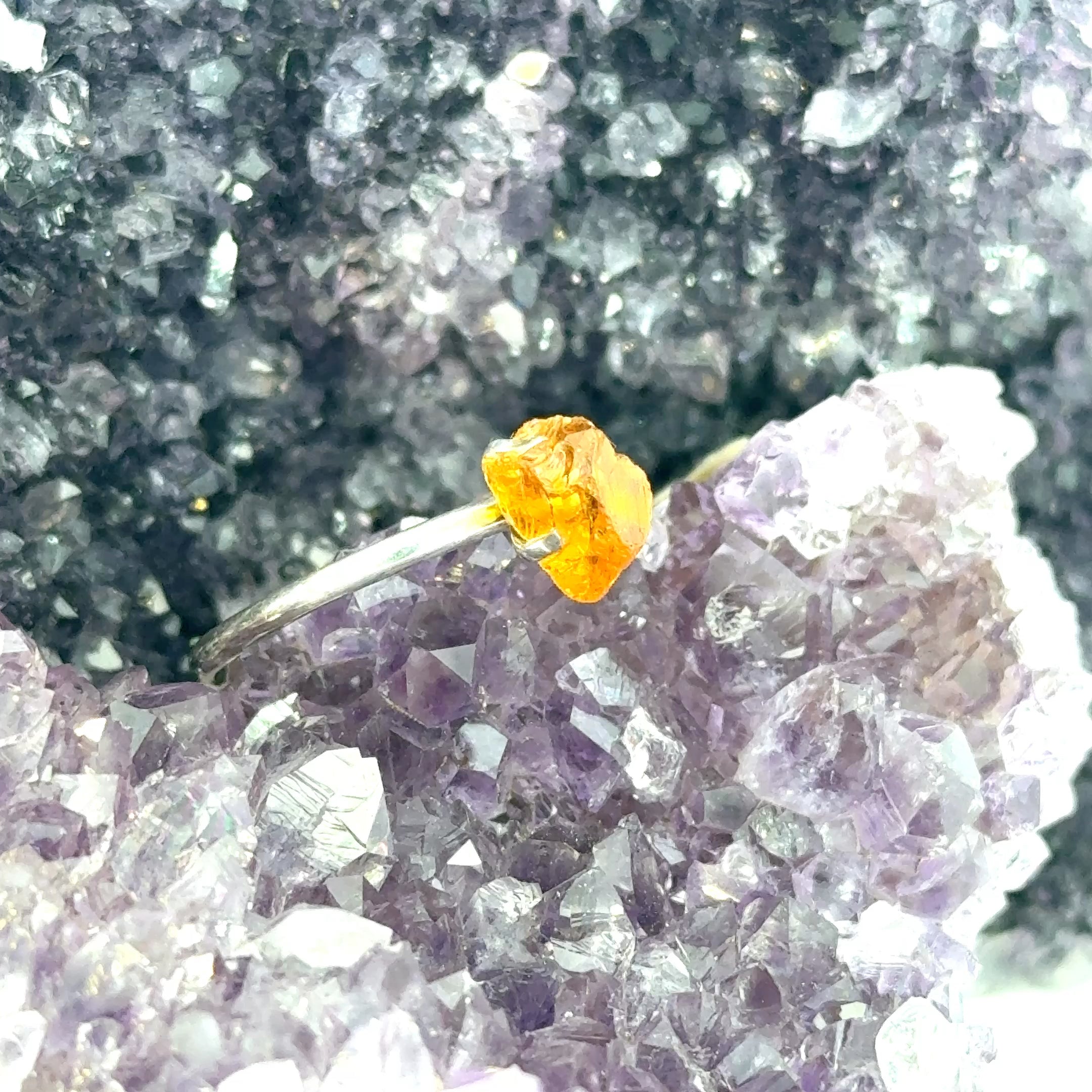 Freeform Citrine Ring in Sterling Silver