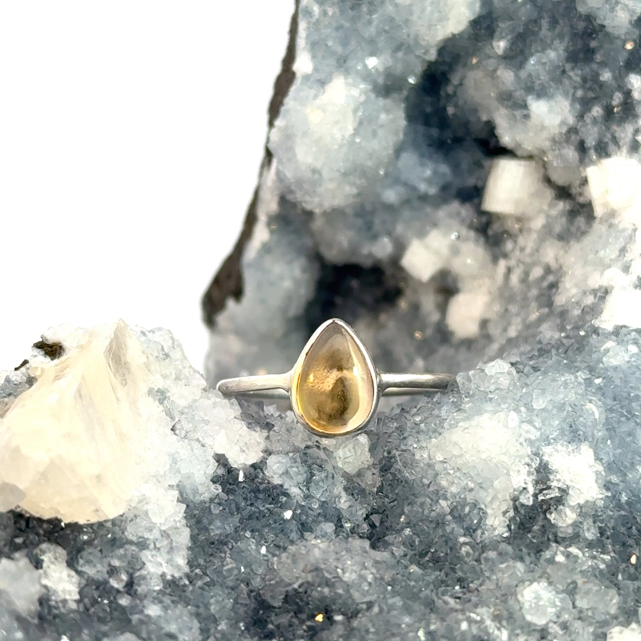 Pear Shaped Citrine in Sterling Silver