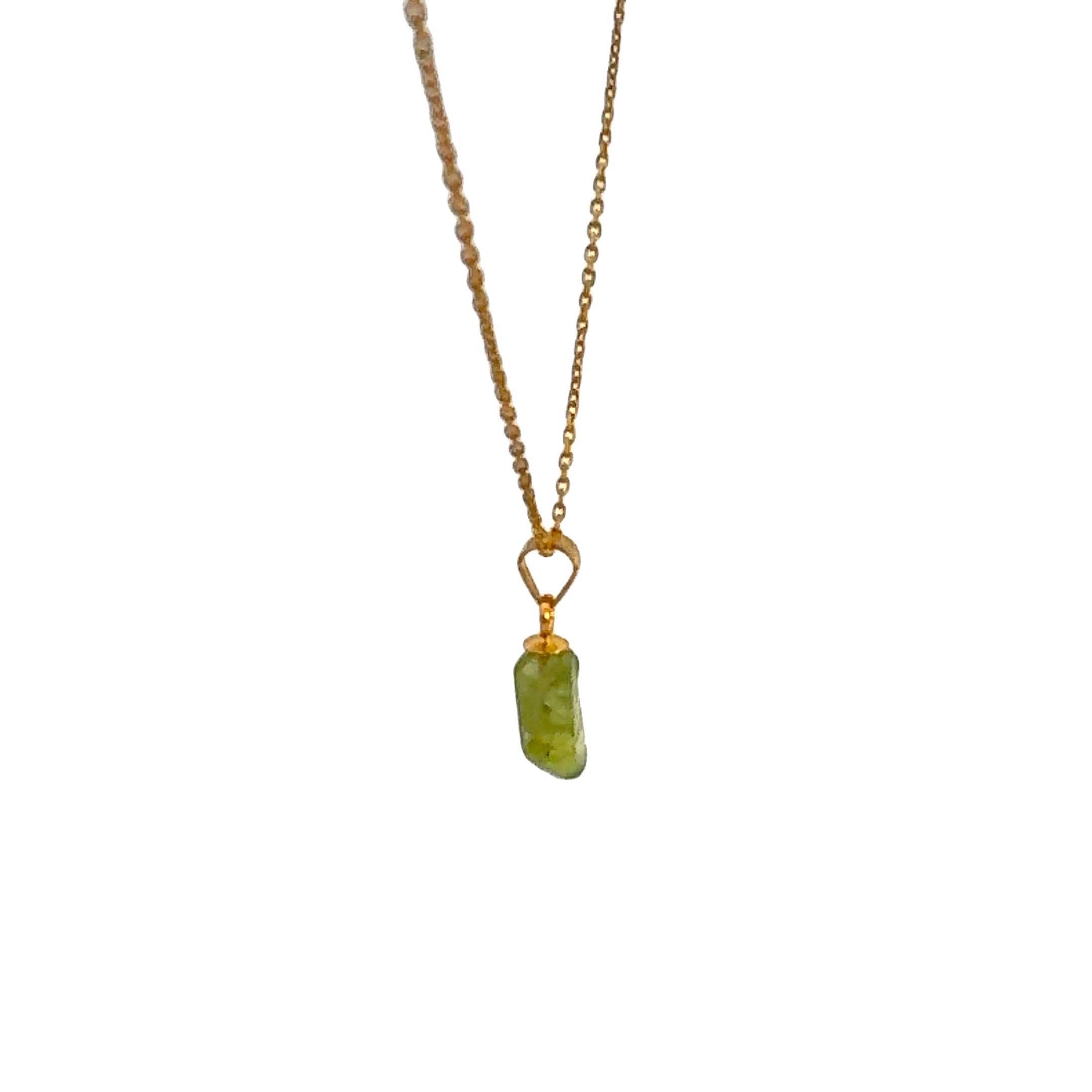 Freeform Peridot Necklace in Vermeil