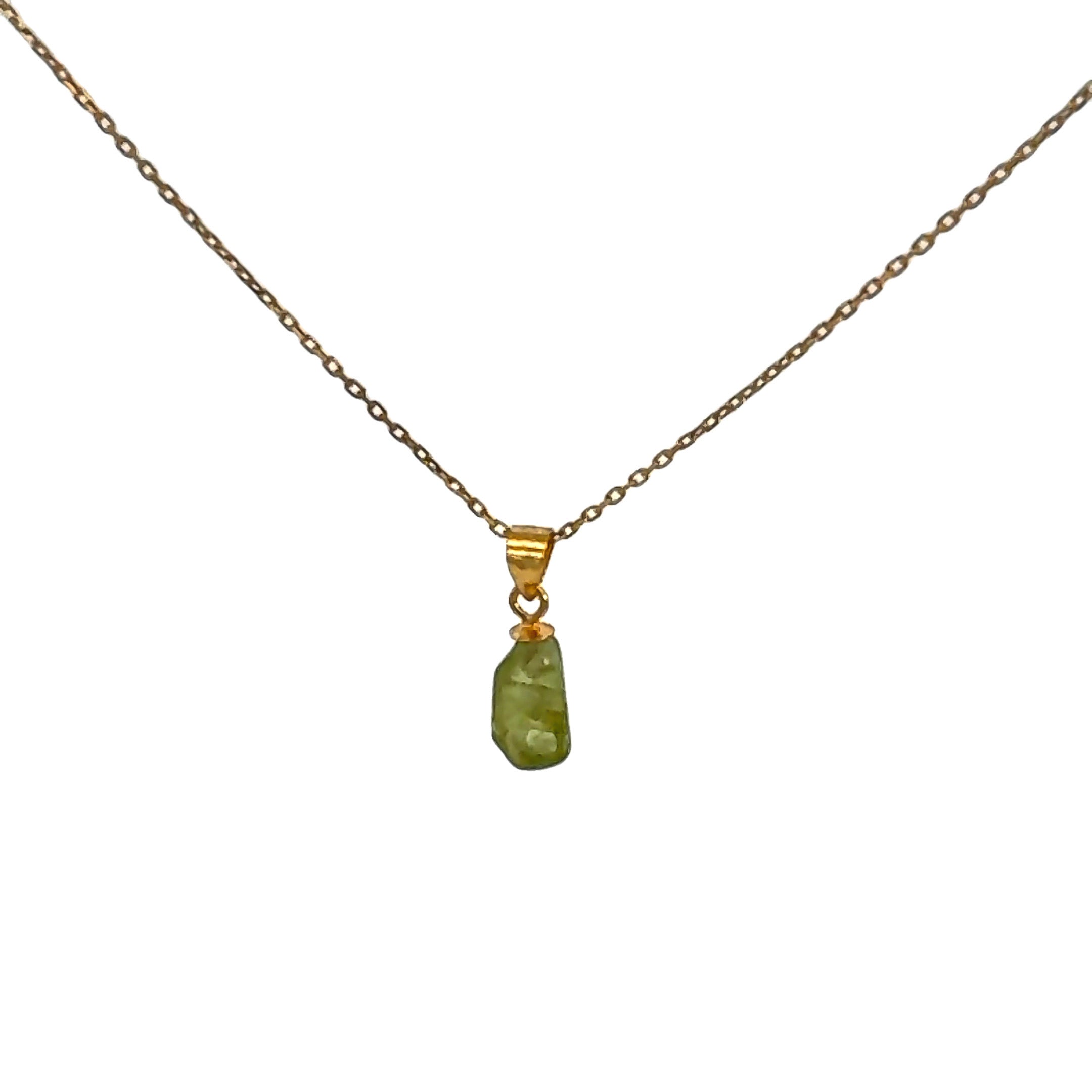 Freeform Peridot Necklace in Vermeil