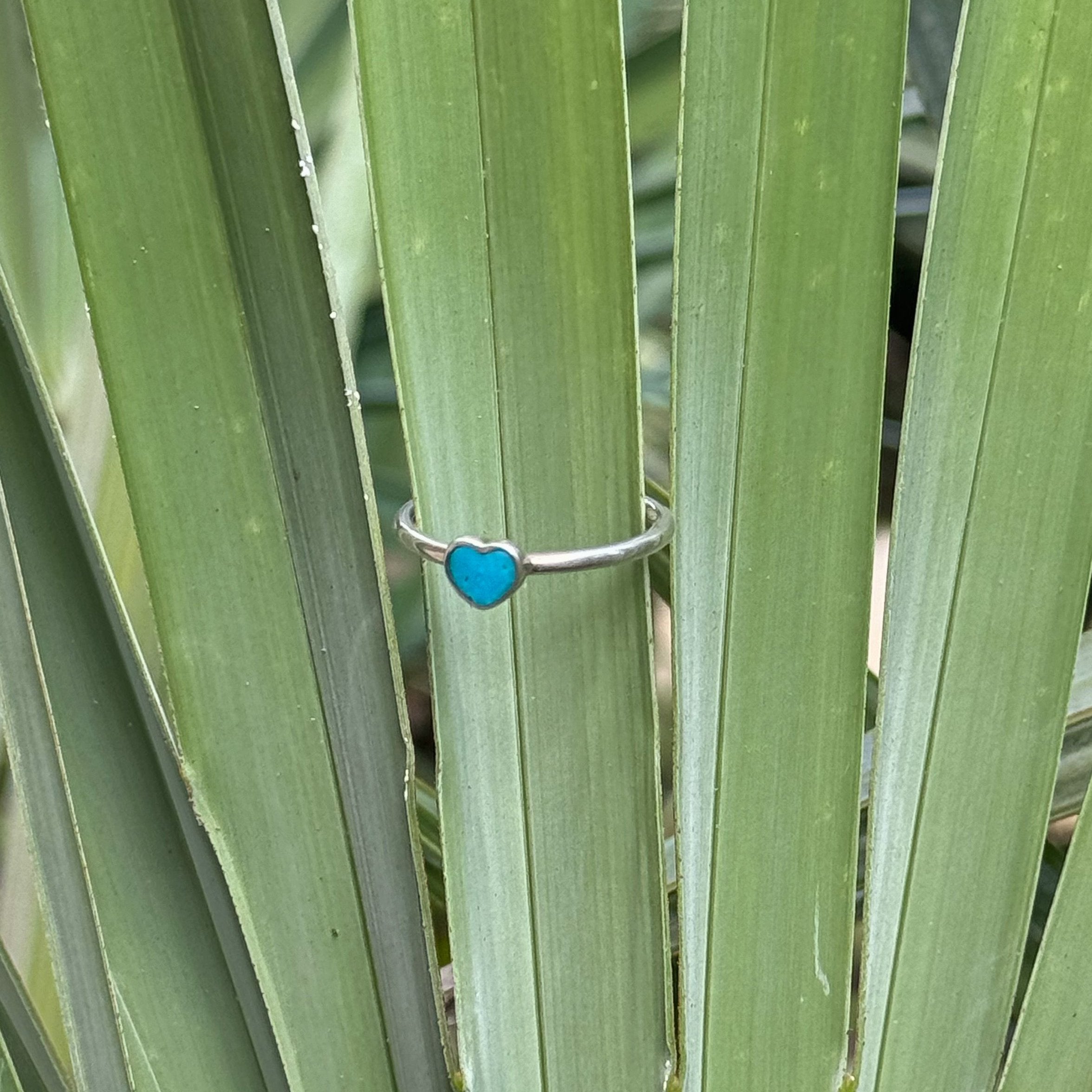 Heart Shaped Turquoise Ring in Sterling Silver